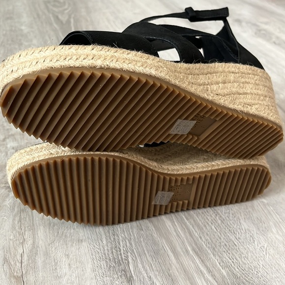 Eileen Fisher Wali Espadrille Wedge Sandals Leather Nubuck Black NEW Womens 8 - Picture 12 of 13